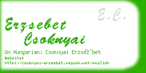 erzsebet csoknyai business card